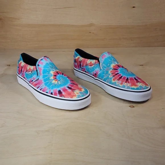 Vans Asher Colorful Tie-Dye Slip-On Womens Sneakers New With Tags No Box - Picture 2 of 10